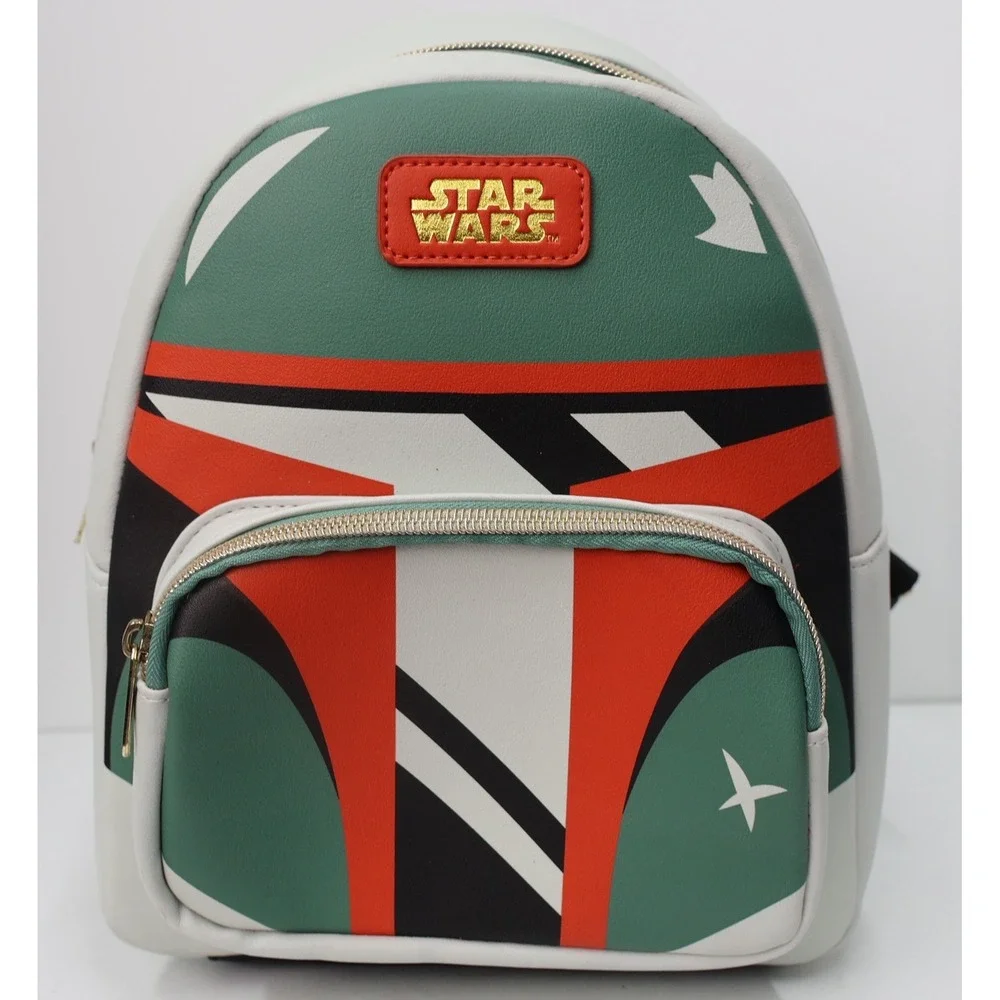 Funko Star Wars Boba Fett Mini Backpack Unisex Small Green Excellent Helmet Art